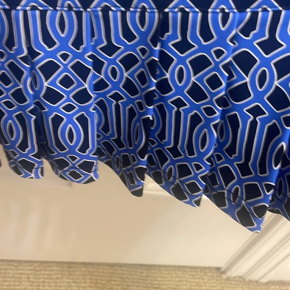 Lulu-B Royal Blue & White Geometric Flared Skort